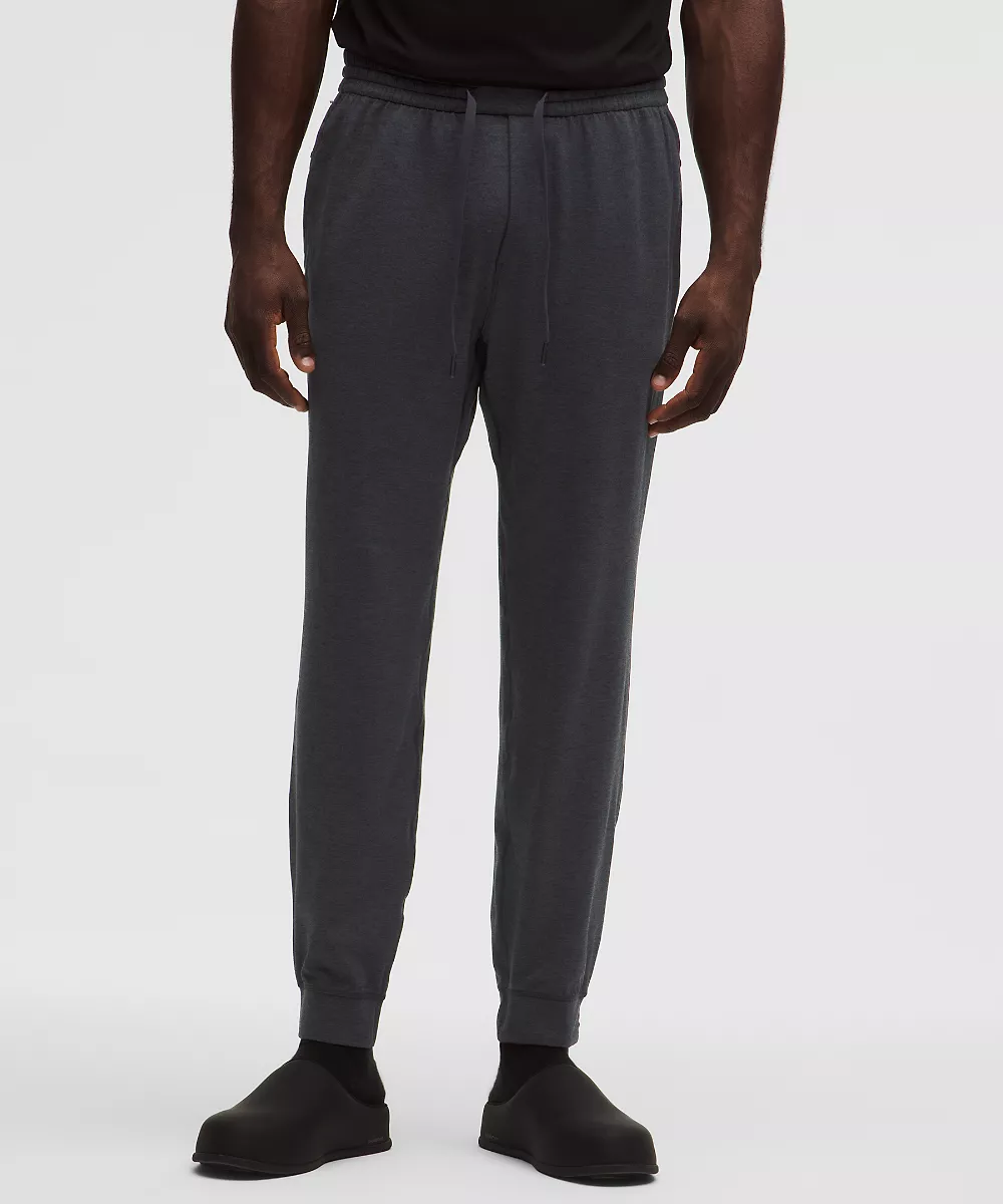 Jogging en jersey doux *Shorter — Heathered Black/Heathered Obsidian, view 2