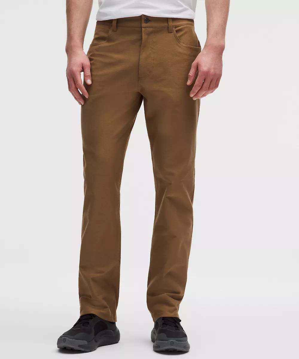 Pantalon EasyFive coupe droite classique 32L — Camel Brown, view 2