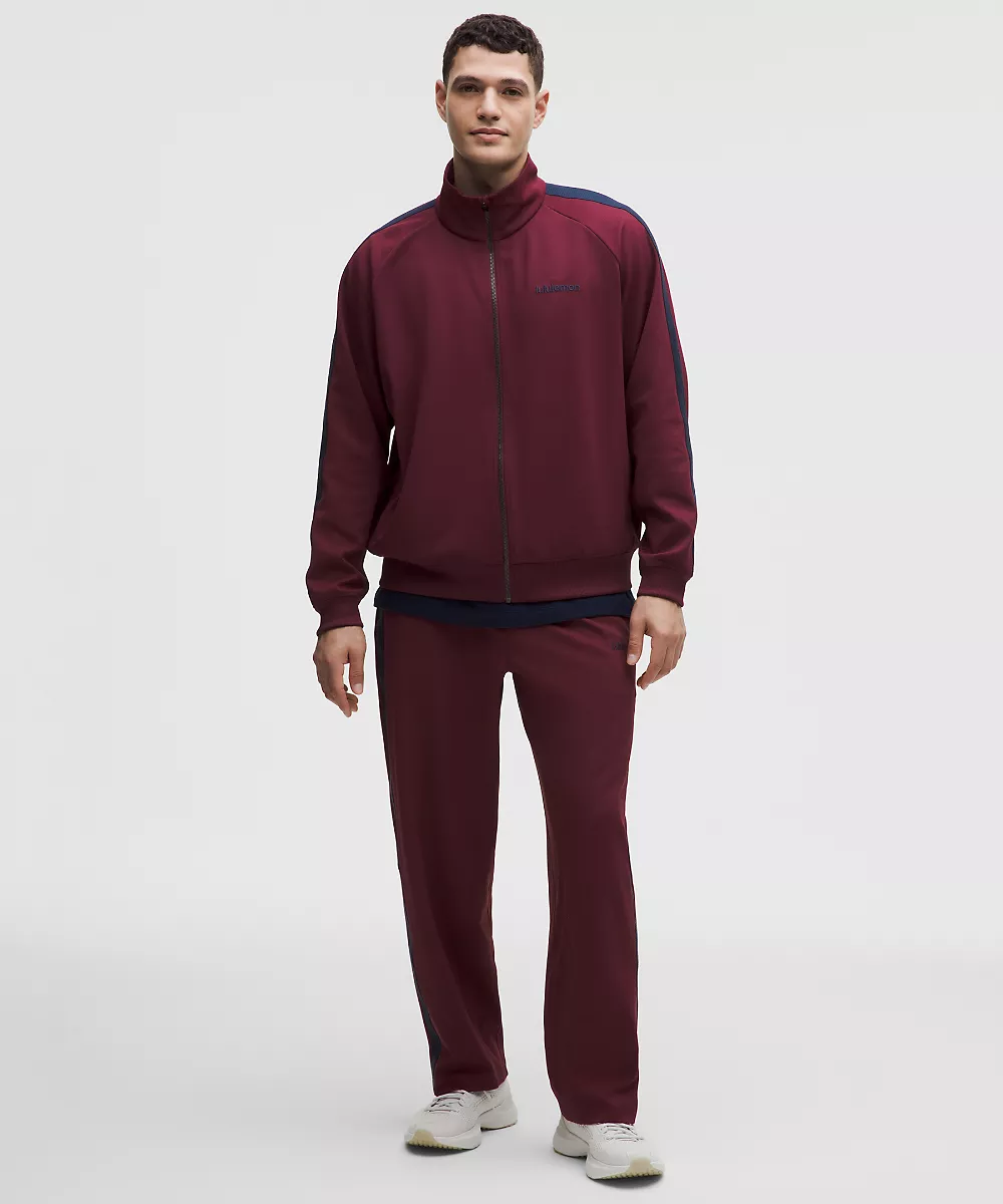 Pantalon de survêtement en piqué coupe décontractée *Regular — Burgundy Bay, view 1