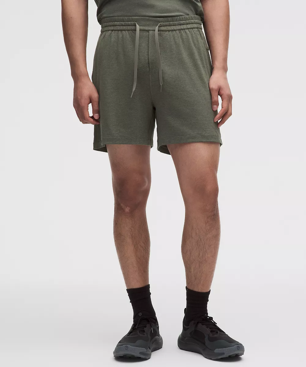 Short en jersey doux 5" — Heathered Army Green/Heathered Willow Leaf, view 2