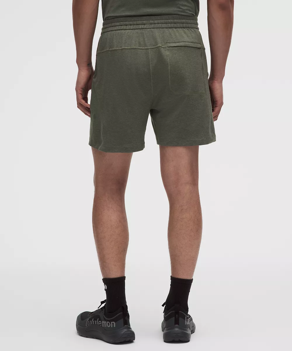 Short en jersey doux 5" — Heathered Army Green/Heathered Willow Leaf, view 3