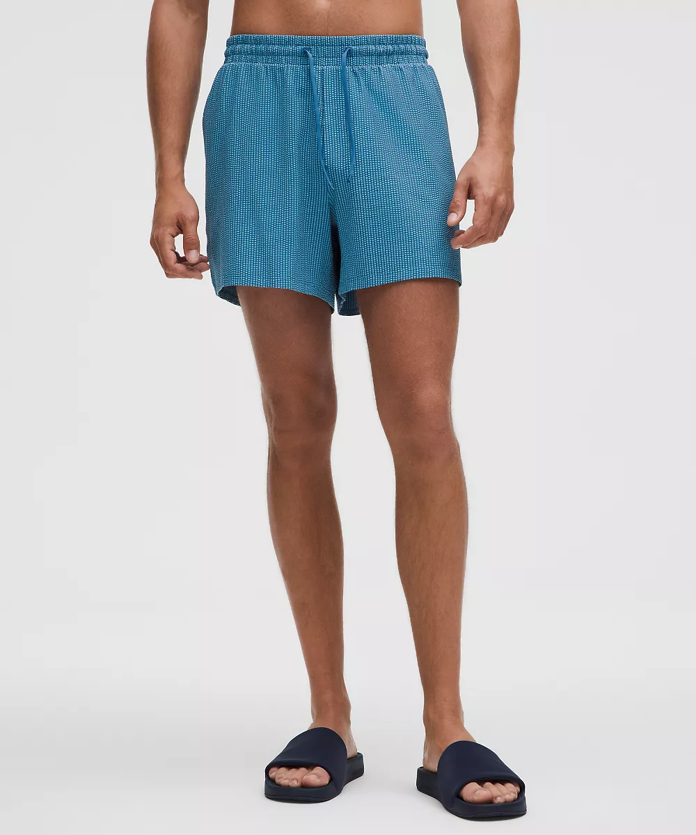 Short de bain texturé 5" *Sans doublure — Simple Stripe Washed Blue Chalk Blue, view 1