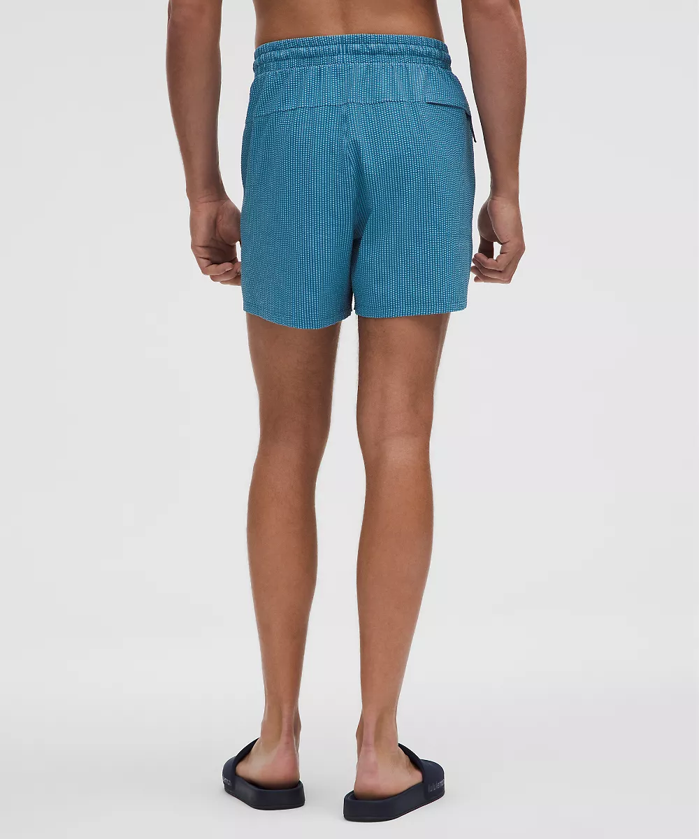 Short de bain texturé 5" *Sans doublure — Simple Stripe Washed Blue Chalk Blue, view 3