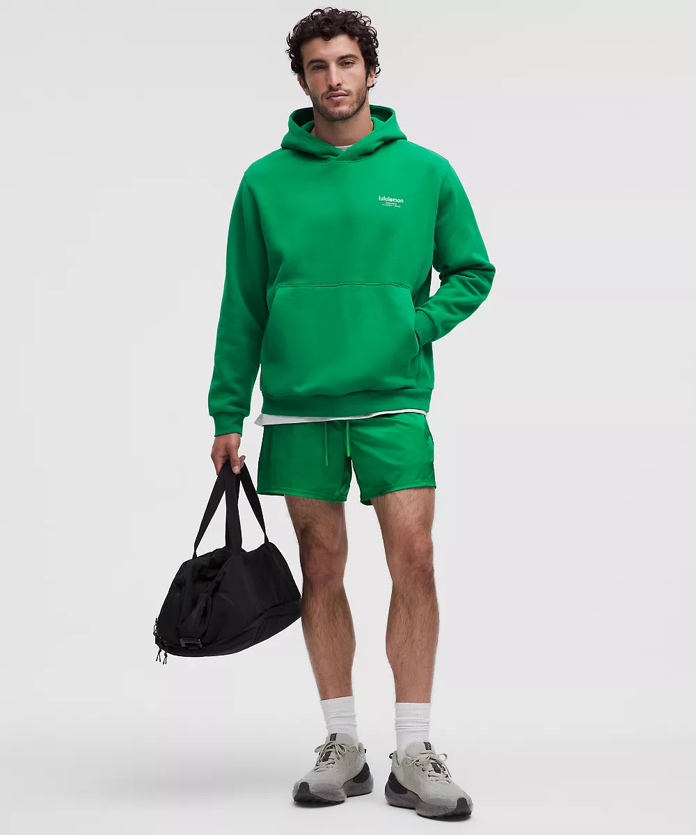 Short en nylon satiné extensible 5" — Raceway Green, view 2