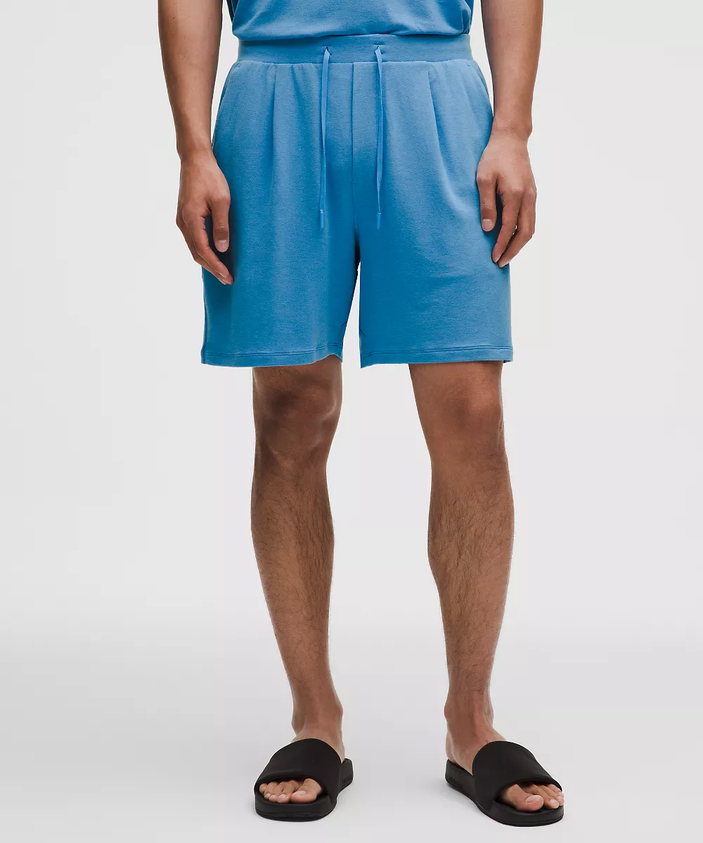 Short coupe décontractée BeCalm 7" — Heathered Ocean Wave, view 1