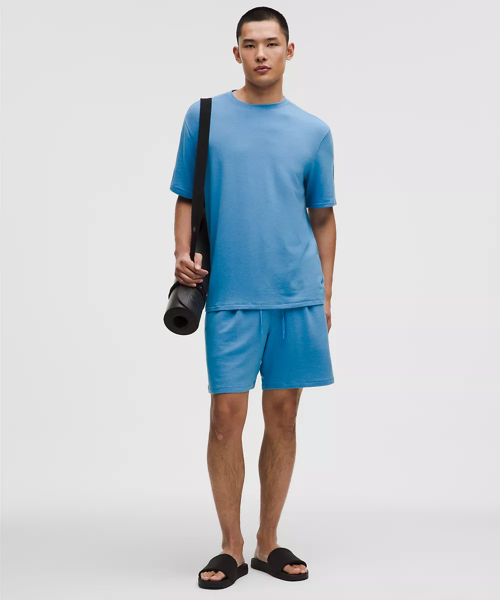 Short coupe décontractée BeCalm 7" — Heathered Ocean Wave, view 2