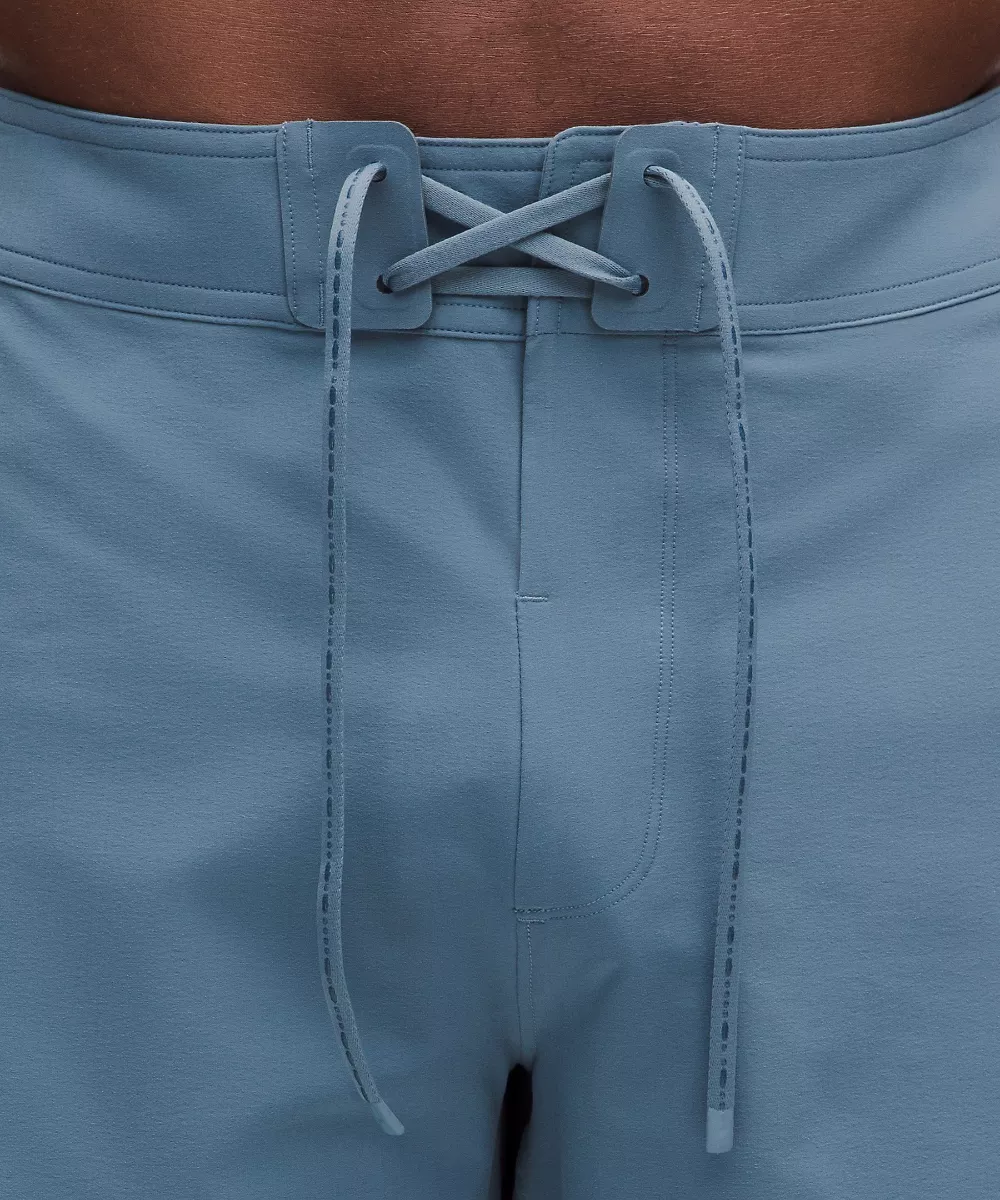 Short de bain coupe classique sans doublure 7" — Steel Blue, view 4