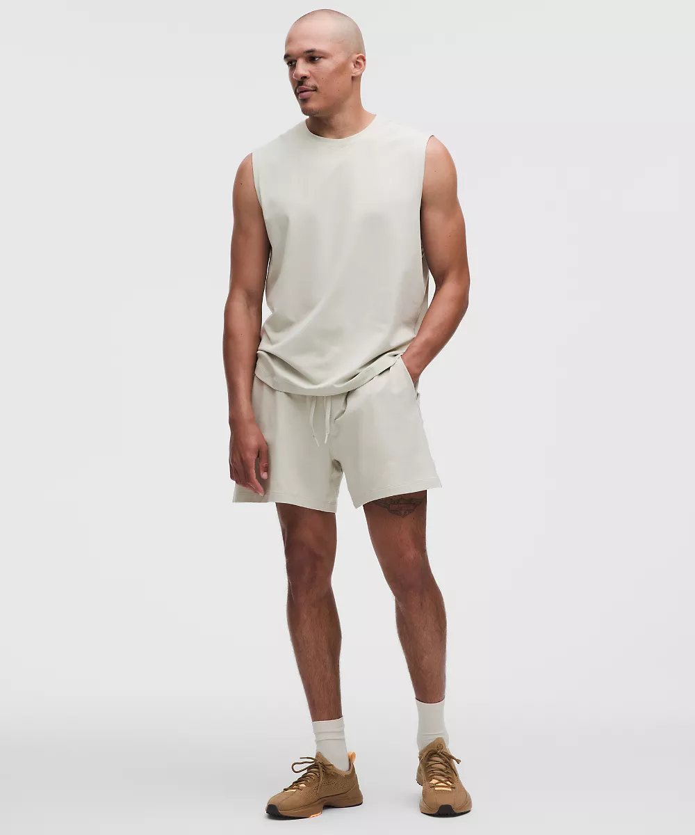 Short en jersey doux et mesh 5" — Meadow Haze, view 1
