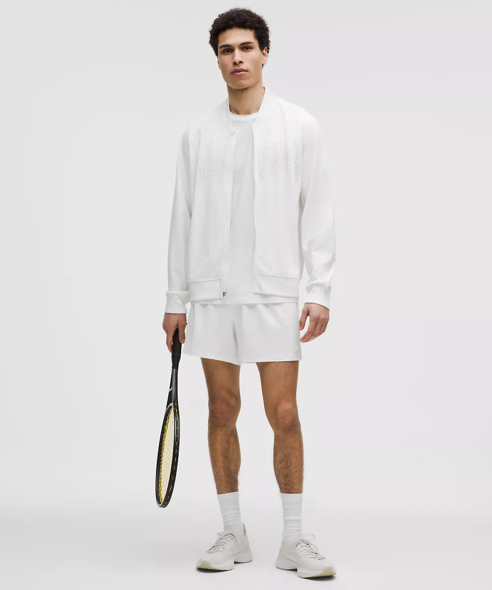 Short de tennis à panneaux en mesh 5" — White/White, view 1