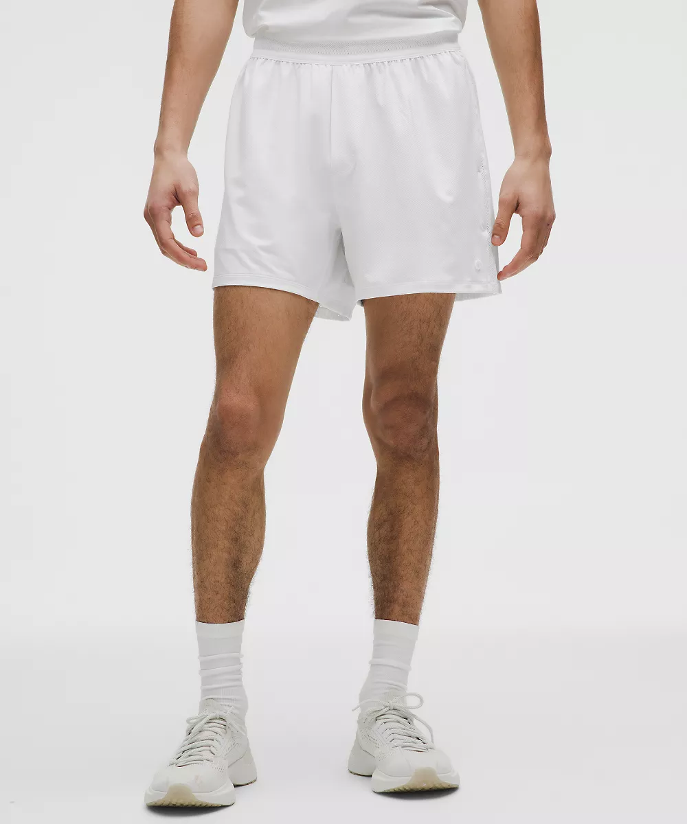 Short de tennis à panneaux en mesh 5" — White/White, view 2