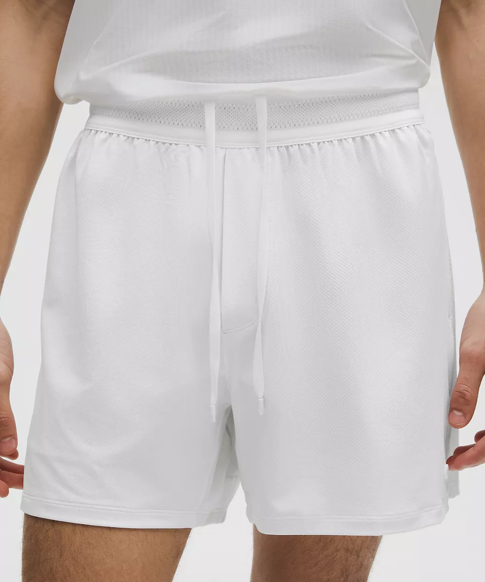 Short de tennis à panneaux en mesh 5" — White/White, view 4
