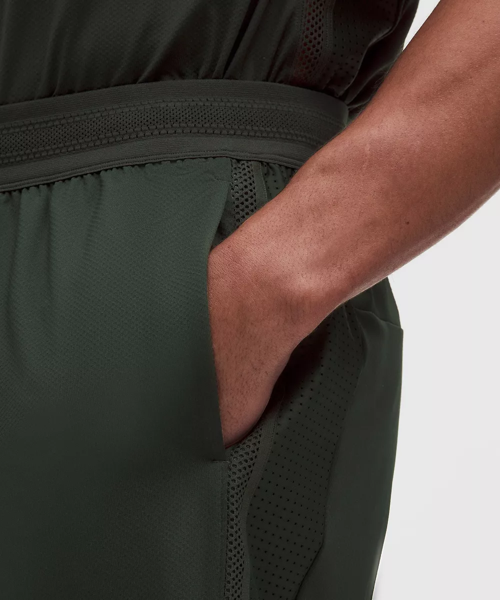 Short de tennis à panneaux en mesh 7" — Rainforest Green, view 5