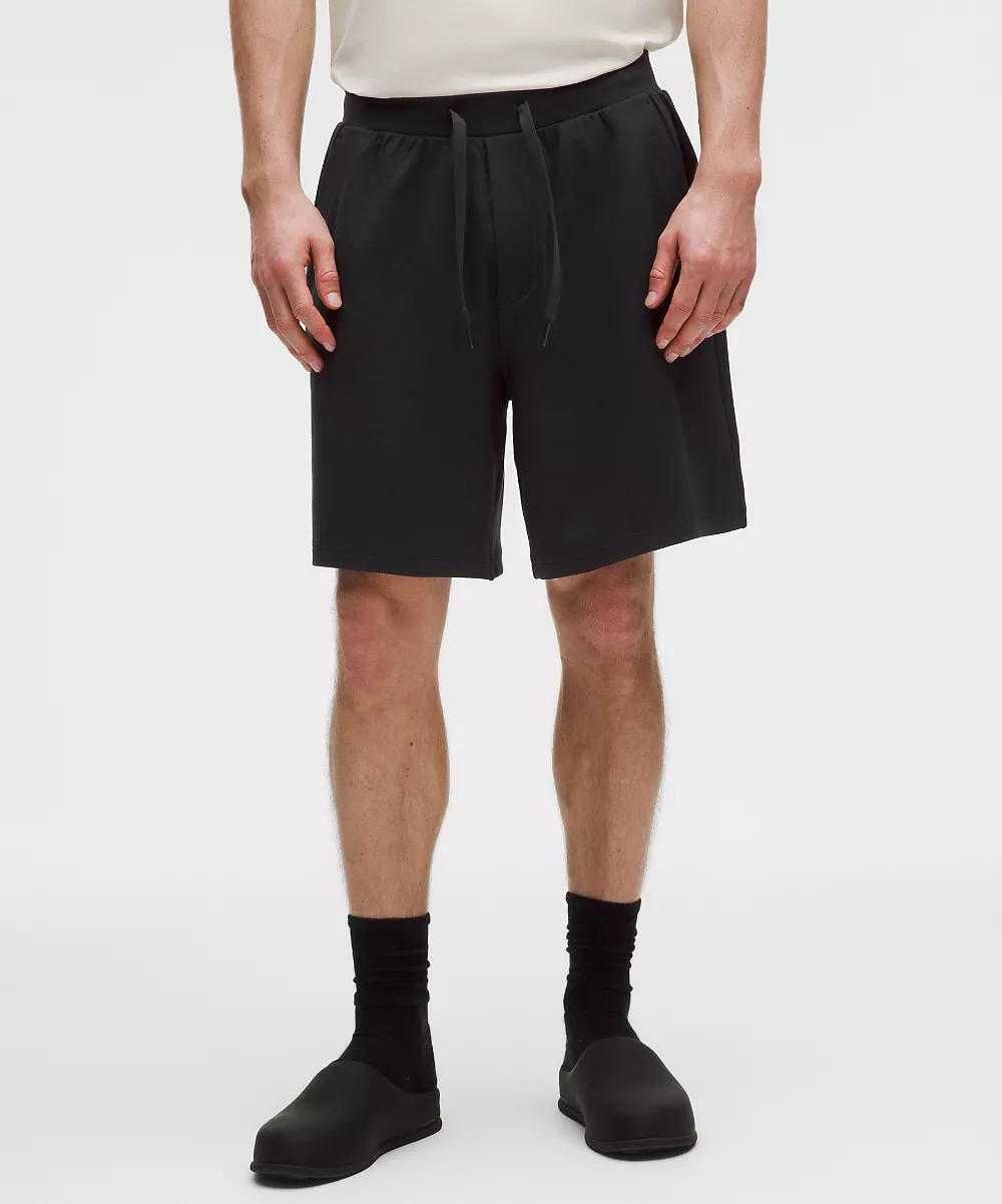 Short en jersey doux épais 8.5" — Black, view 1