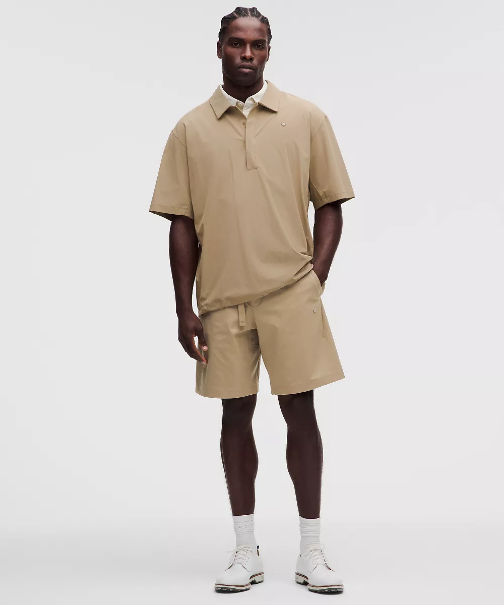 Short de golf en twill extensible coupe décontractée 9" — Oakwood Tan, view 1