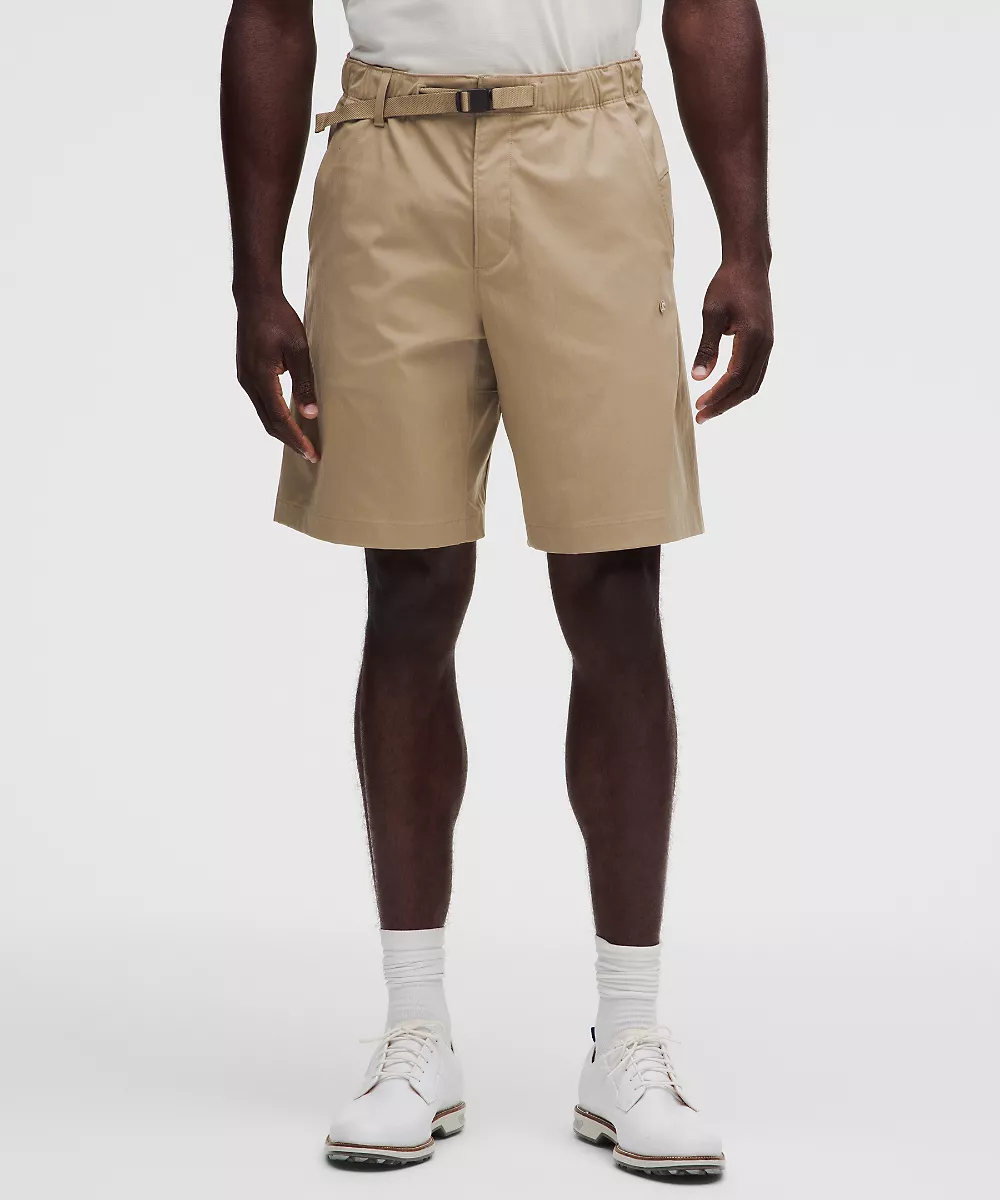 Short de golf en twill extensible coupe décontractée 9" — Oakwood Tan, view 2