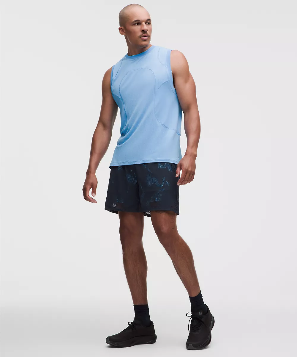 Short en mesh tricoté jacquard 5" *SLNSH Collection — Mesh Dancer Navy, view 1