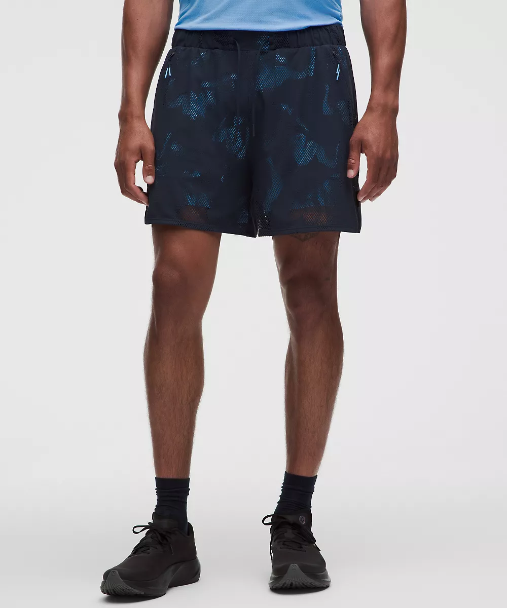 Short en mesh tricoté jacquard 5" *SLNSH Collection — Mesh Dancer Navy, view 2