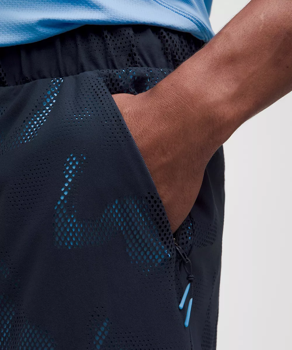 Short en mesh tricoté jacquard 5" *SLNSH Collection — Mesh Dancer Navy, view 5