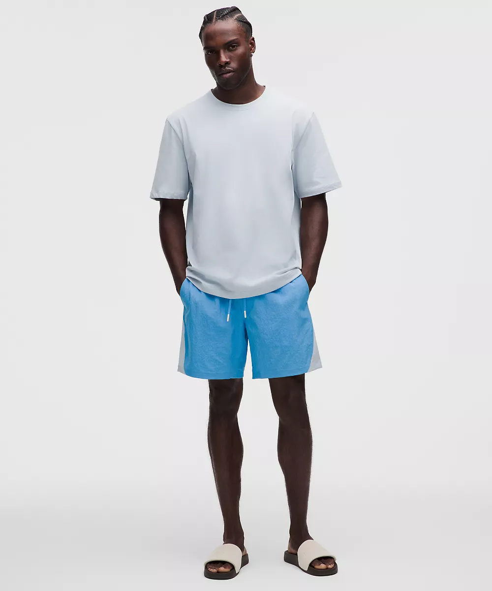 Short de bain en nylon froissé 7" *Sans doublure — Ocean Wave/Starch Blue/Light Ivory, view 1