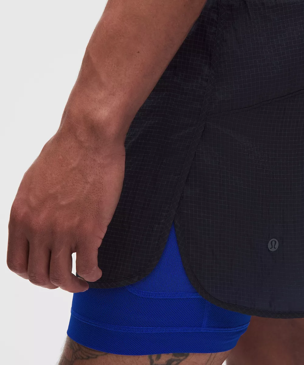 Short de running ultraléger doublé en ripstop 4" — True Navy/Beach Ball Blue, view 5