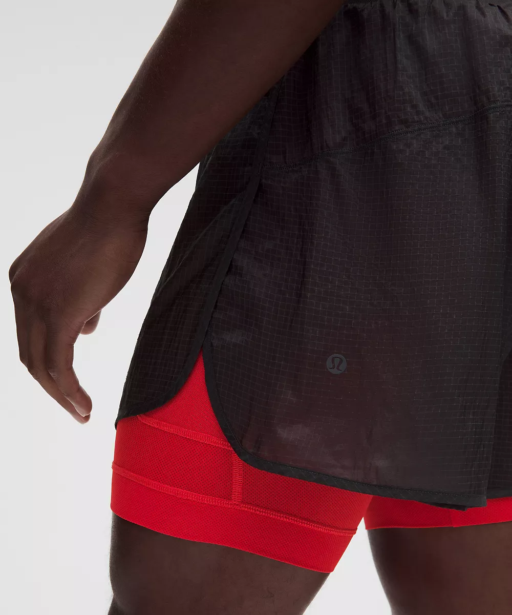Short de running ultraléger doublé en ripstop 4" — Graphite Grey/Star Burst Tone, view 5
