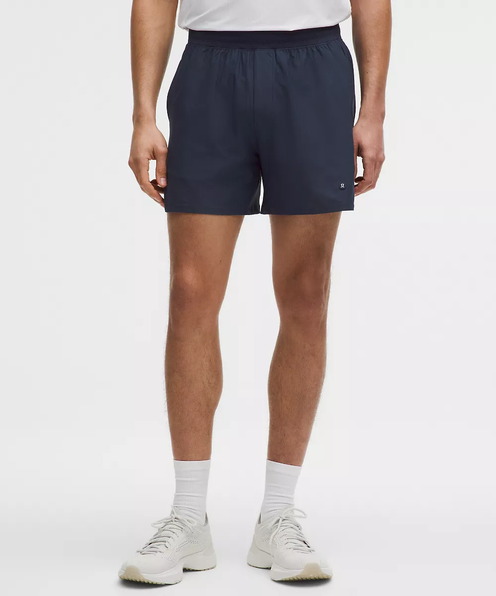 Short de tennis en mesh rayé 5" — Club Blue, view 2