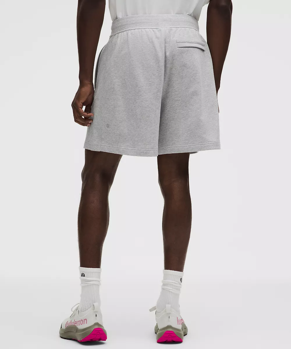Short en molleton français 6" — Heathered Core Light Grey, view 3