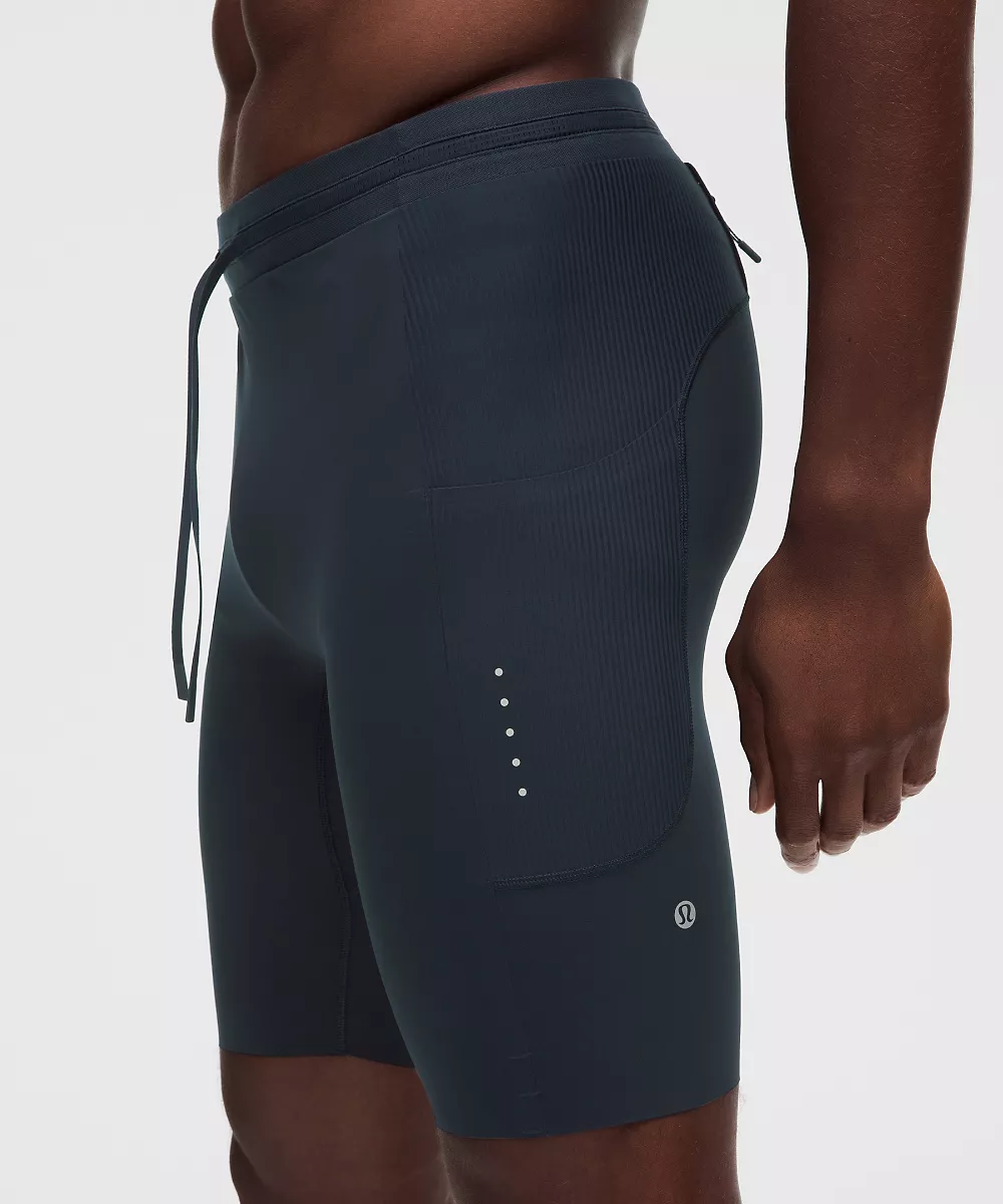 Legging mi-long Fast and Free 8" *Nouveau design — True Navy/True Navy, view 2