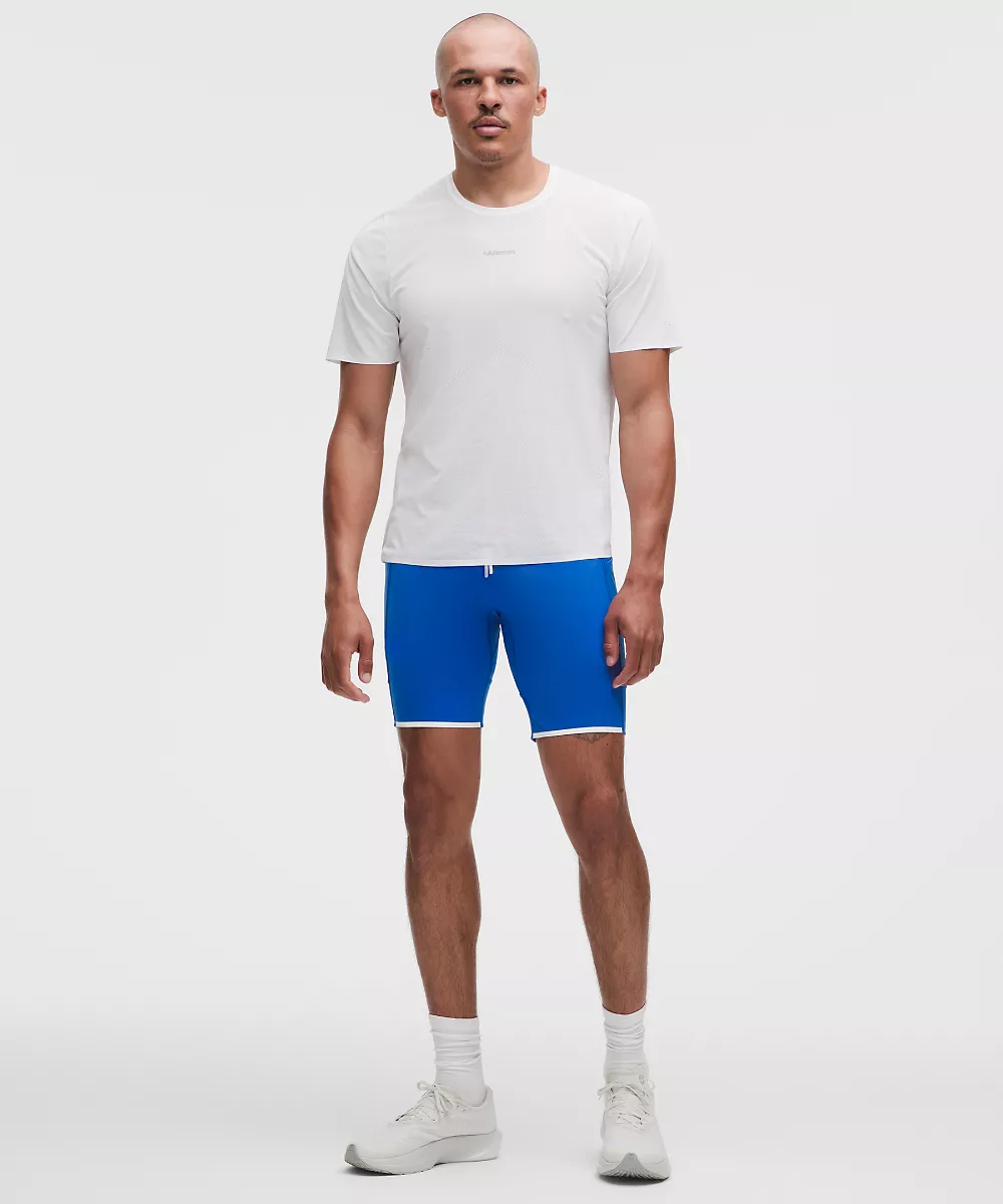 Demi-legging de running Nulux 8" — Beach Ball Blue, view 1