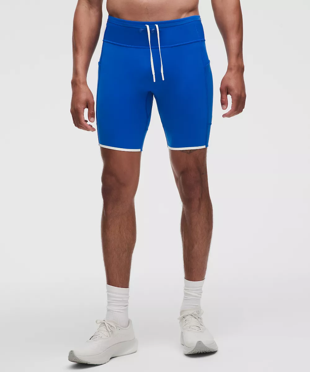 Demi-legging de running Nulux 8" — Beach Ball Blue, view 2