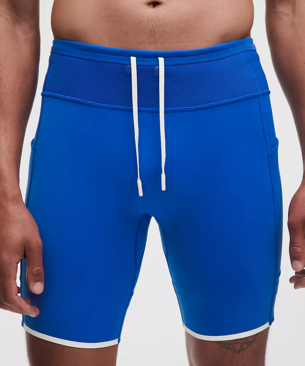 Demi-legging de running Nulux 8" — Beach Ball Blue, view 4