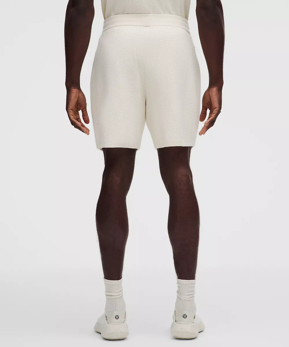 Short en maille de mélange de coton 7" — Light Ivory, view 3