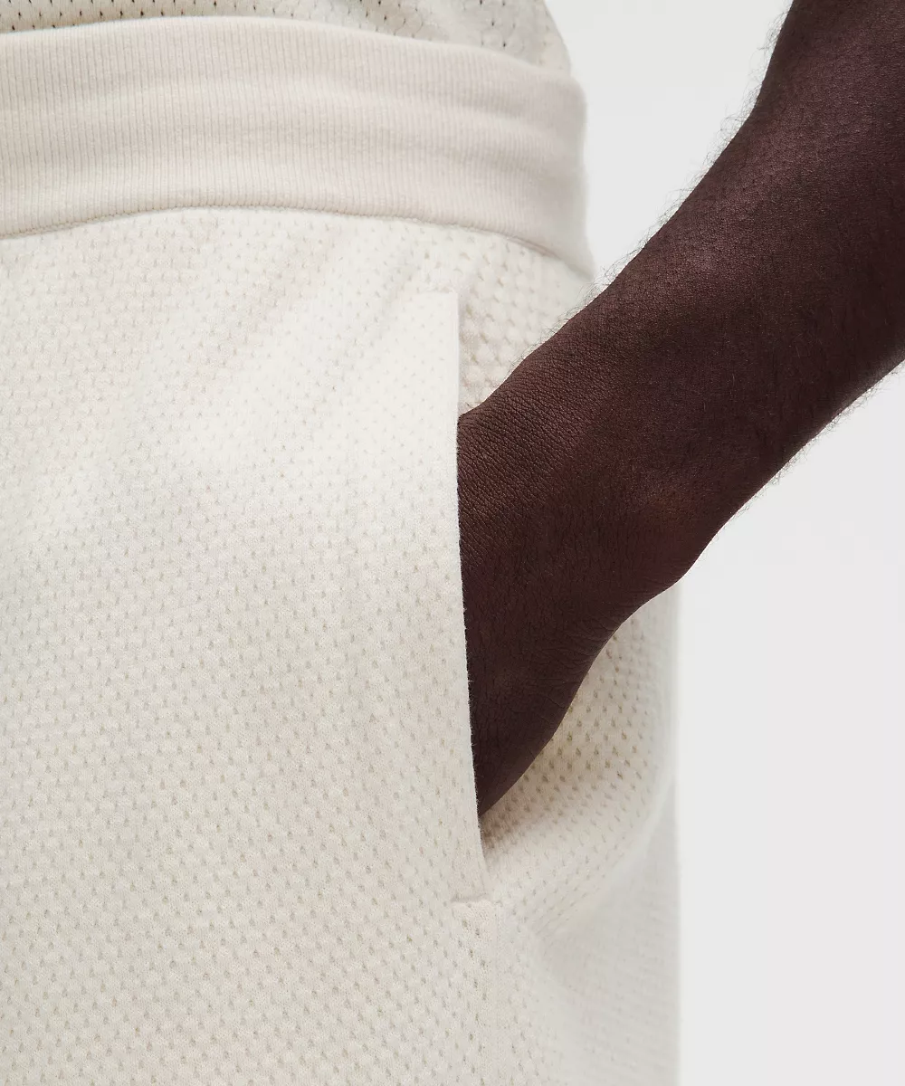 Short en maille de mélange de coton 7" — Light Ivory, view 5