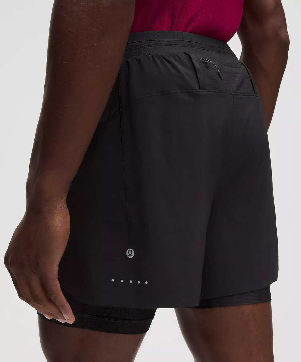Short de running doublé Fast and Free 5" *Nouveau design — Black/Black, view 2