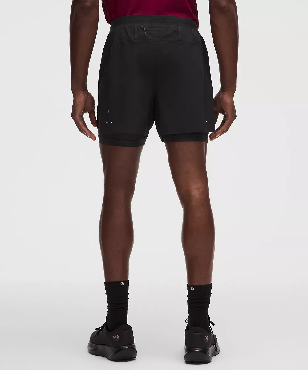 Short de running doublé Fast and Free 5" *Nouveau design — Black/Black, view 3