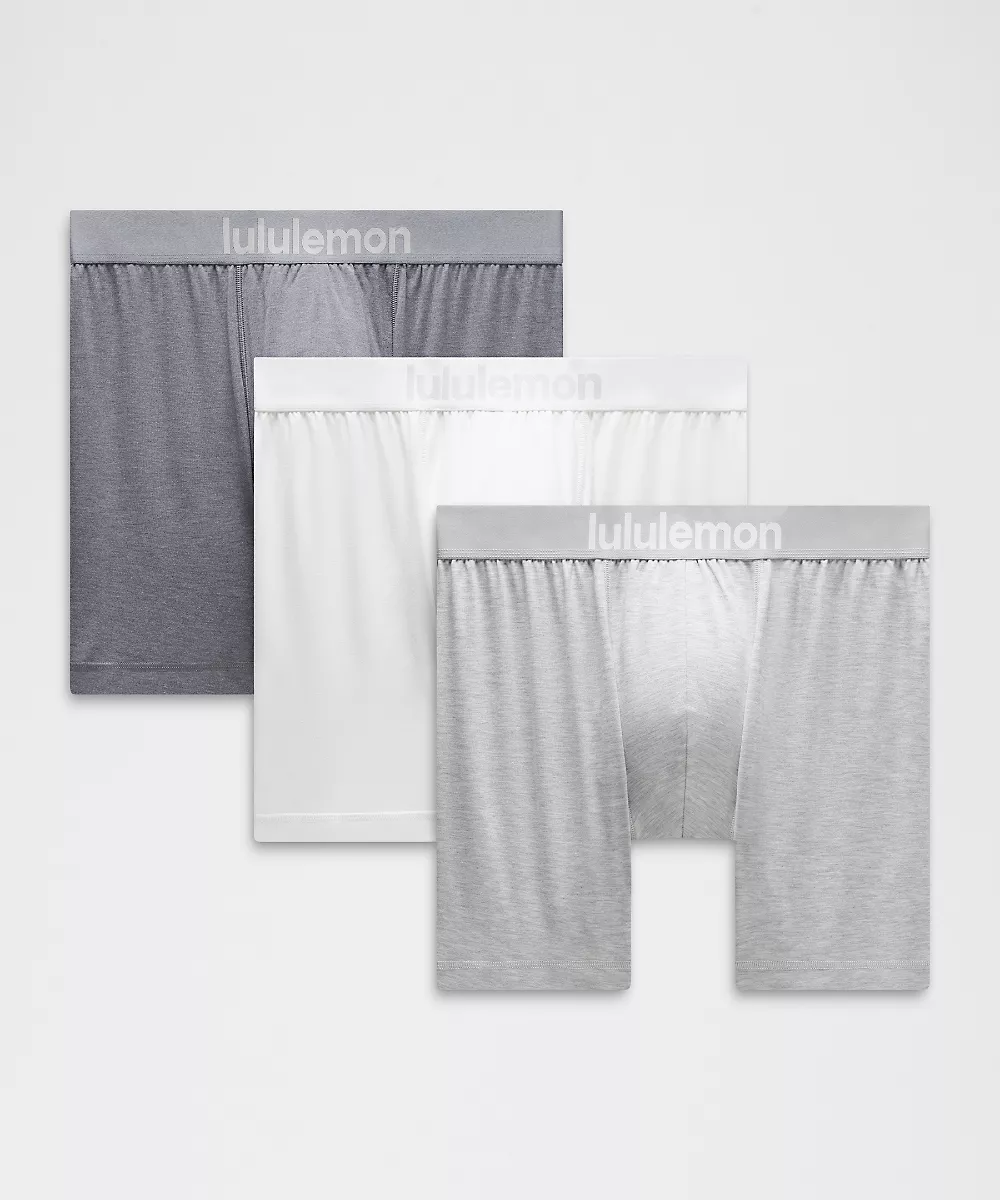 Boxer long Always In Motion 5" *Lot de 3 — Heathered Solar Grey/Heathered Silver Drop/White, view 1