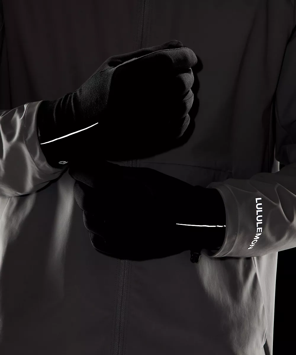 Fast and Free gants de running polaire homme — Black, view 3