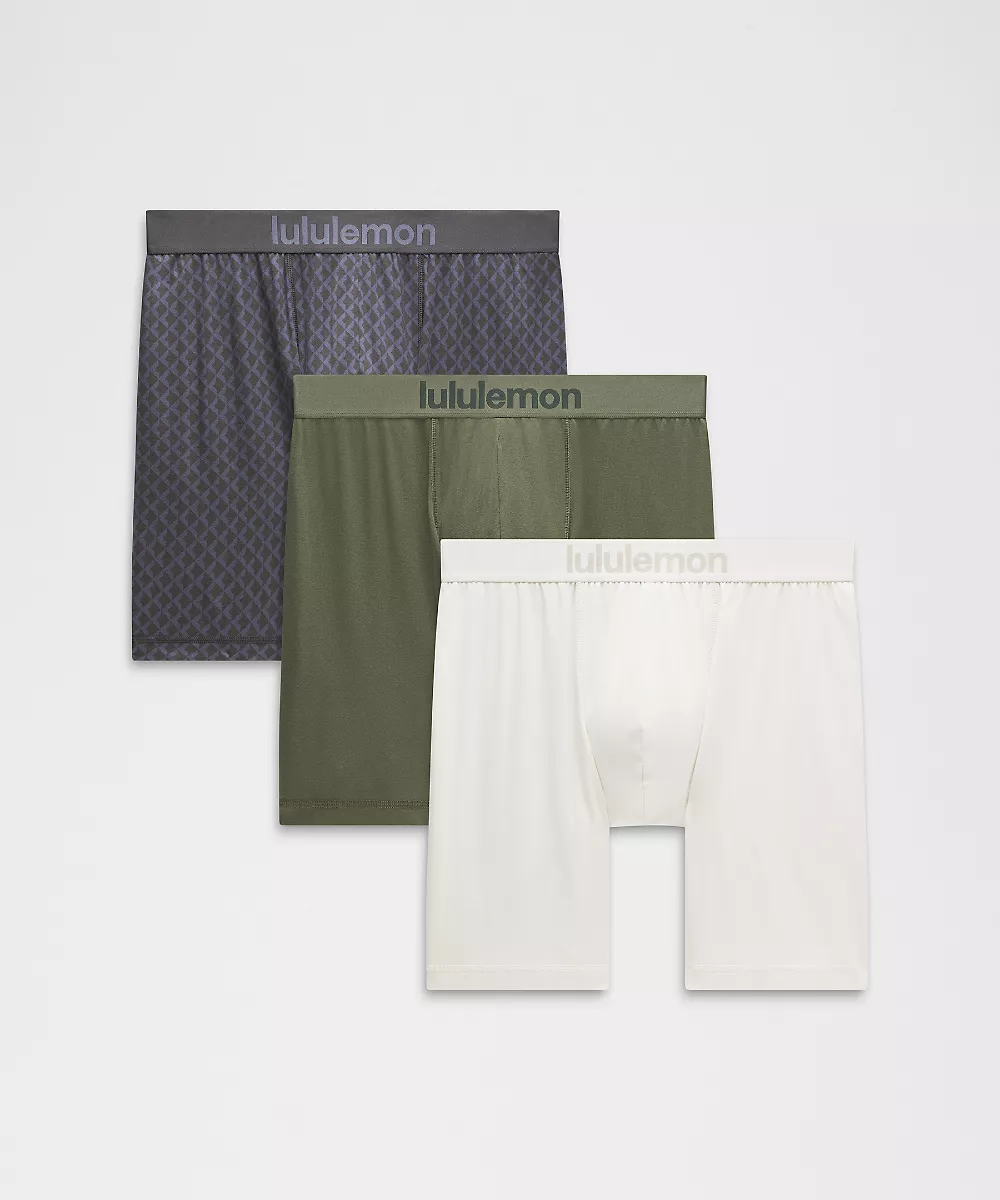 Boxer long Always In Motion 7" *Lot de 3 — Sassy Sage/Bone/Square Diamond Screen Mini Grey Multi, view 1