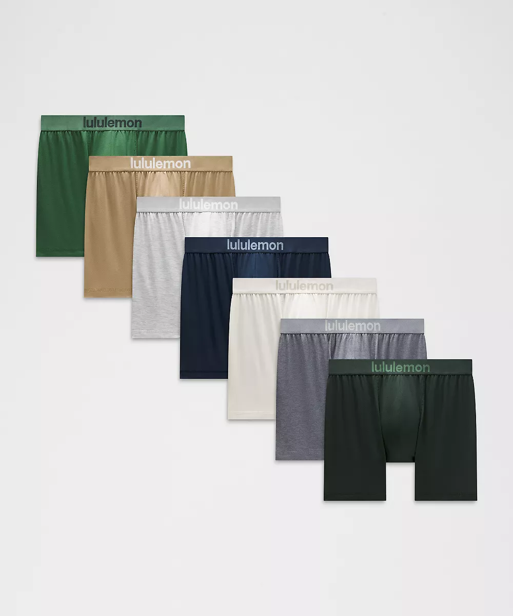 Boxer Always In Motion 5" *Lot de 7 — Rainforest Green/Green Cove/Oakwood Tan/Bone/Heathered Silver Drop/Heathered Solar Grey/True Navy, view 1