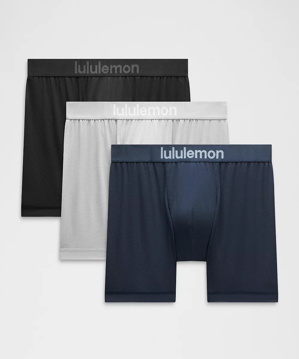 Boxer long en mesh Always In Motion 5" *Lot de 3 — Black/True Navy/Silver Drop, view 1