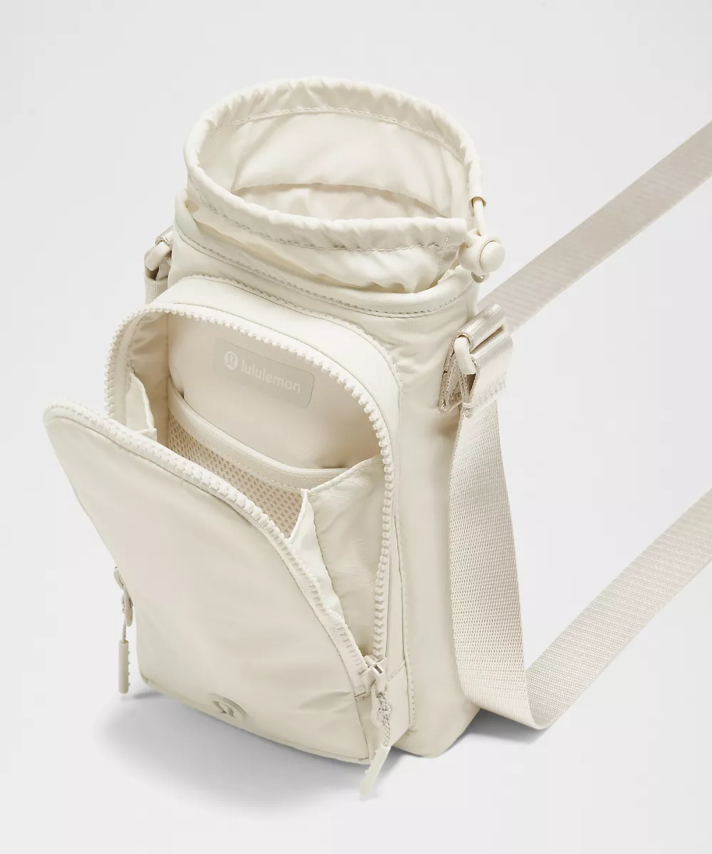 Sac bandoulière porte-gourde avec poche avant 2L — Light Ivory, view 4