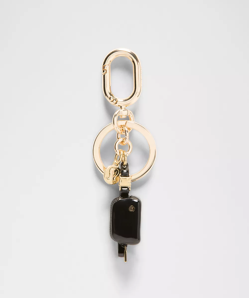 Porte-clés mini sac banane Everywhere — Black/Gold, view 1