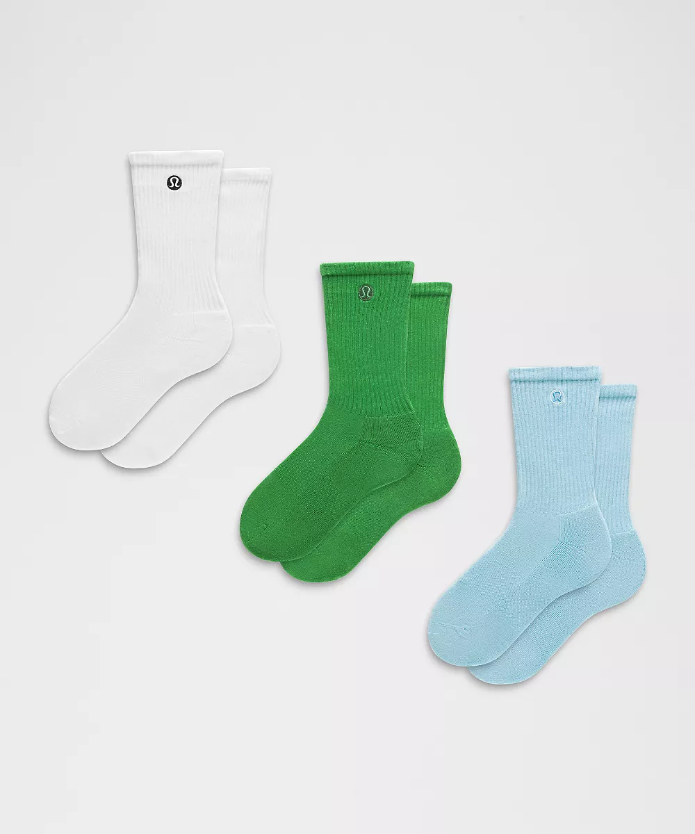 Chaussettes mi-hautes Daily Essential unisexe *Lot de 3 — Chameleon/Seafoam/White, view 1