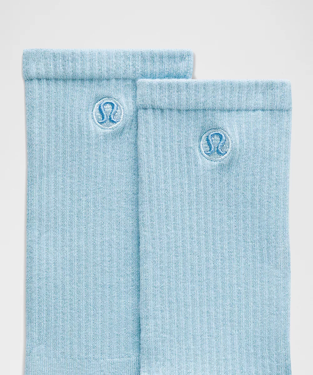 Chaussettes mi-hautes Daily Essential unisexe — Seafoam, view 2