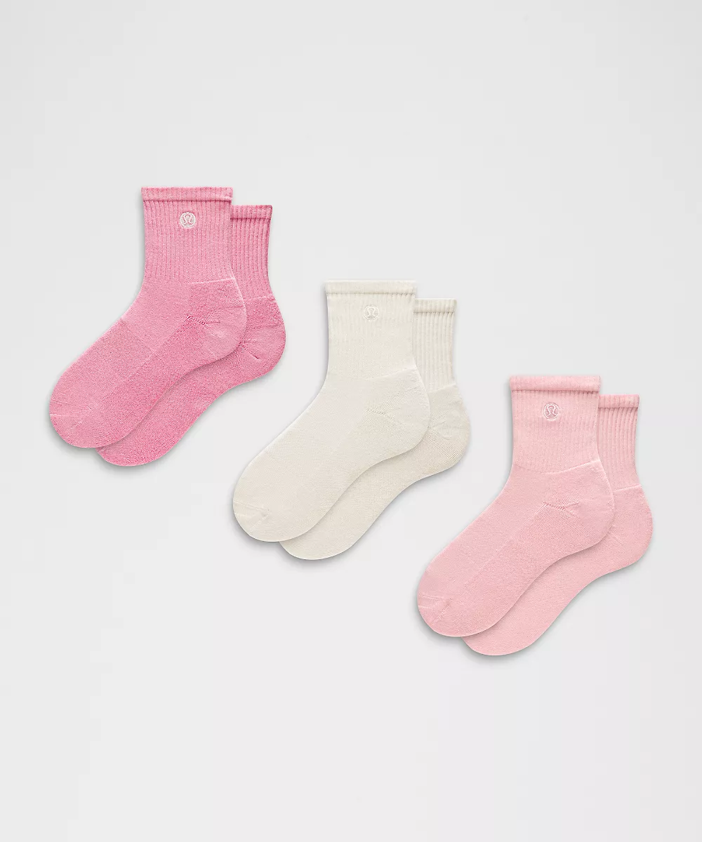 Chaussettes mi-mollet Daily Essential unisexe *Lot de 3 — Candy Cloud/Pink Pearl/Light Ivory, view 1