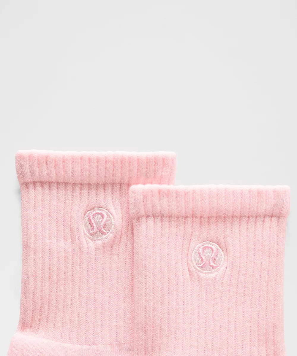 Chaussettes mi-mollet Daily Essential unisexe — Pink Pearl, view 2