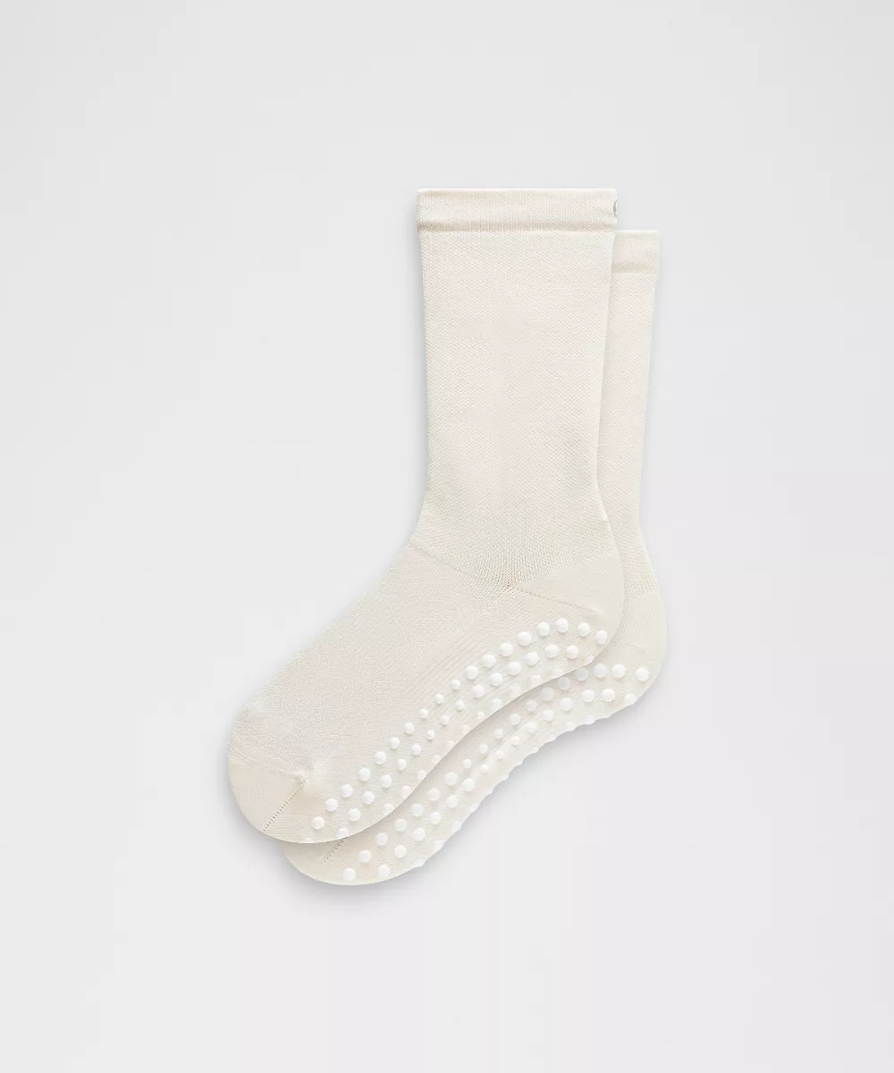 Chaussettes mi-hautes antidérapantes Find Your Balance unisexe — Light Ivory, view 1