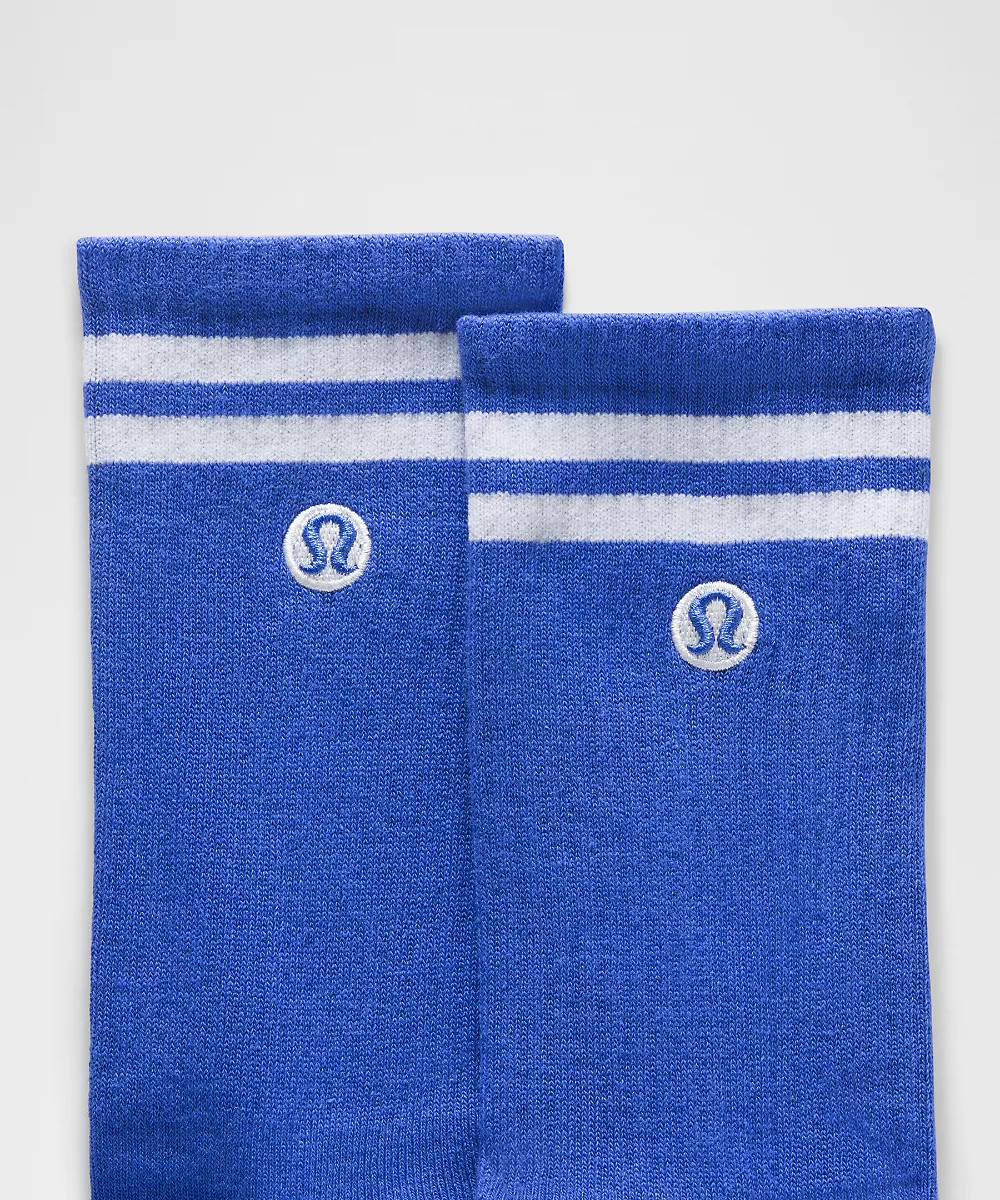Chaussettes mi-hautes Daily Essential unisexe Lot de 3 *Rayures — White/Club Blue/Beach Ball Blue/White/White/Lilac Play, view 2