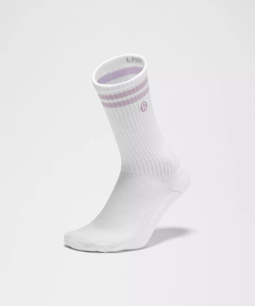 Chaussettes mi-hautes Daily Essential unisexe Lot de 3 *Rayures — White/Club Blue/Beach Ball Blue/White/White/Lilac Play, view 3