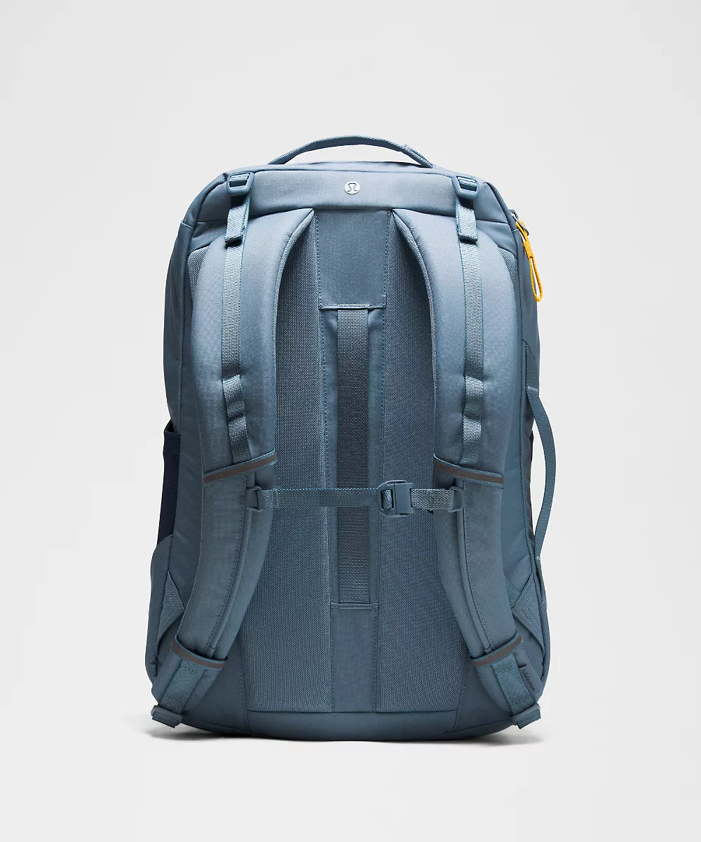 Sac à dos à triple zip 28L *Tech Canvas — Steel Blue/Buttercup/Wacky Khaki, view 3